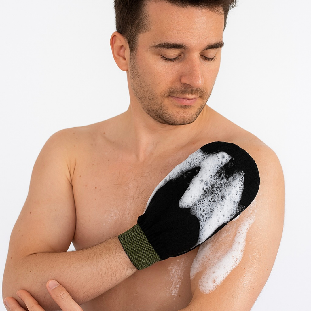 *NEU* Peelinghandschuh mit Gummibund Körper Schwarz