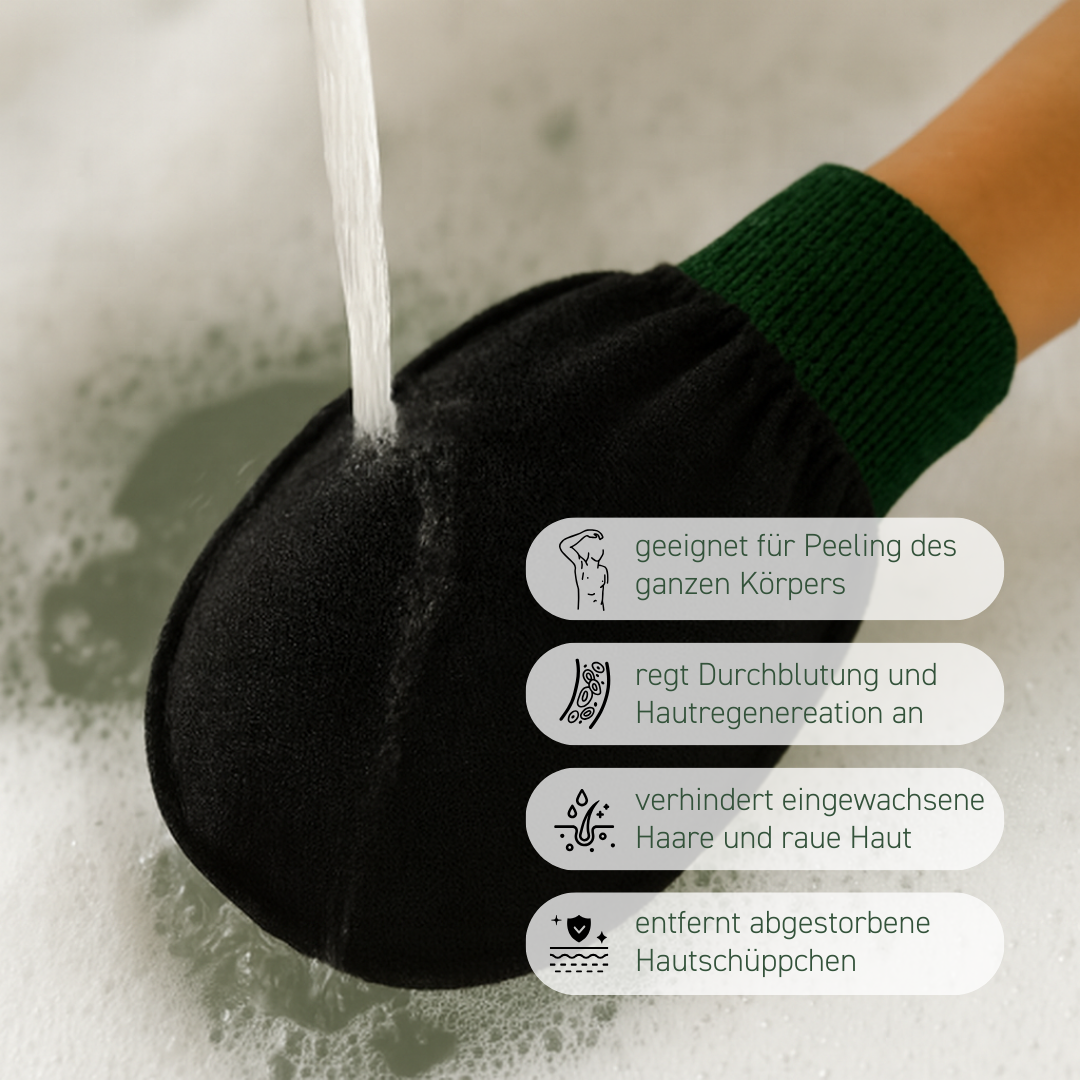 *NEU* Peelinghandschuh mit Gummibund Körper Schwarz